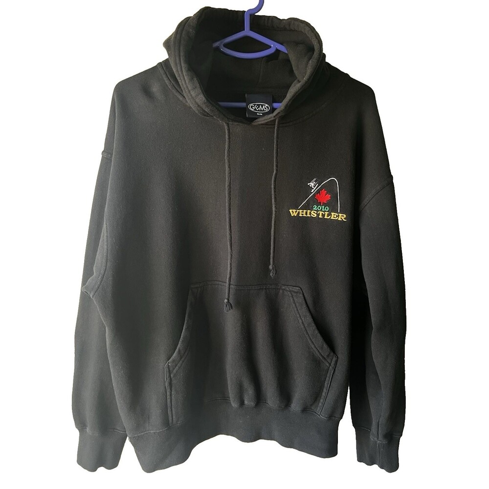 GEMS Graphic Print Pullover Hoodie Whistler 2010 Black Medium